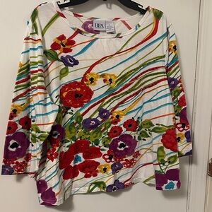 BFA Women's Colorful Floral Long Sleeve Top